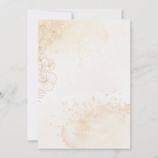 Rustic Boho Floral Wedding Uitnodiging (Achterkant)