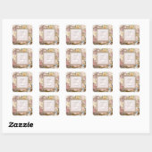 Rustic Boho Floral Wedding Vierkante Sticker (Vel)