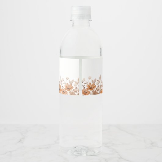 Rustic Boho Floral Wedding Waterfles Etiket (Achterkant)