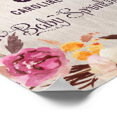 Rustic Boho Floral Welcome Sign Baby Sprinkle Poster (Hoek)