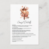 Rustic Boho Floral Westerne bruiloft Gastgegevens Informatiekaartje (Voorkant)