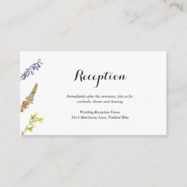 Rustic Boho Floral Wildflower Reception Weddenscha Informatiekaartje