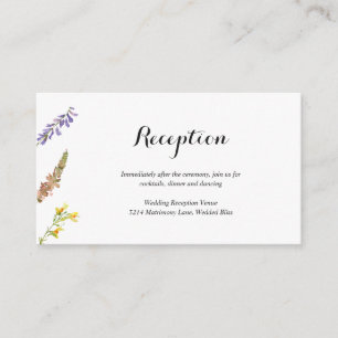 Rustic Boho Floral Wildflower Reception Weddenscha Informatiekaartje