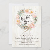 Rustic Boho Floral Wreath Vrijgezellenfeest Kaart (Voorkant)