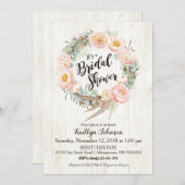 Rustic Boho Floral Wreath Vrijgezellenfeest Kaart (Voorkant / Achterkant)