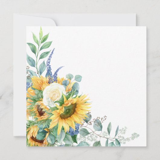 Rustic Boho Floral - Zonnebloemen Kaart (Achterkant)