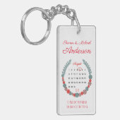 Rustic Boho Flowers Wedding Jubileum Agenda Sleutelhanger (Voorkant Links)