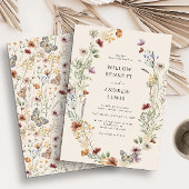 Rustic Boho Flowers Wedding Kaart