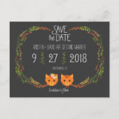 Rustic Boho Forest Cats Wedding Invitation Aankondigingskaart (Voorkant)