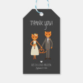 Rustic Boho Forest Cats Wedding Invitation Cadeaulabel (Voorkant)