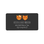 Rustic Boho Forest Cats Wedding Invitation Etiket (Voorkant)