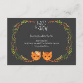 Rustic Boho Forest Cats Wedding Invitation Informatiekaartje (Voorkant)