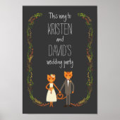 Rustic Boho Forest Cats Wedding Invitation Poster (Voorkant)