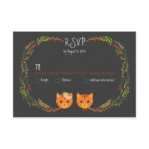 Rustic Boho Forest Cats Wedding Invitation