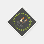 Rustic Boho Forest Cats Wedding Invitation Servet (Hoek)