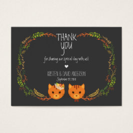 Rustic Boho Forest Cats Wedding Invitation Visitekaartjes