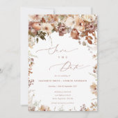 Rustic Boho Garden Flowers Photo Save the Date Kaart (Voorkant)