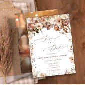 Rustic Boho Garden Flowers Photo Save the Date Kaart
