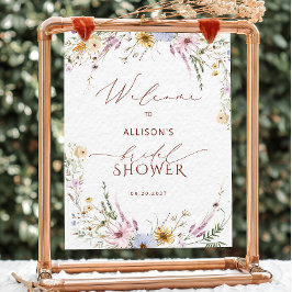 Rustic Boho Garden Flowers Vrijgezellenfeest Welko Poster