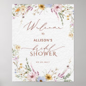 Rustic Boho Garden Flowers Vrijgezellenfeest Welko Poster (Voorkant)