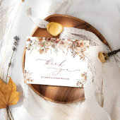 Rustic Boho Garden Flowers Wedding Bedankkaart