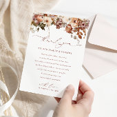 Rustic Boho Garden Flowers Wedding Bedankkaart