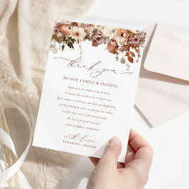 Rustic Boho Garden Flowers Wedding Bedankkaart