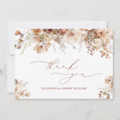 Rustic Boho Garden Flowers Wedding Bedankkaart (Voorkant)