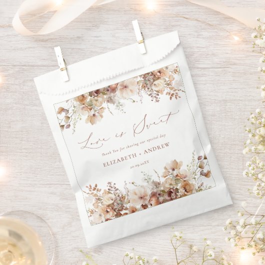 Rustic Boho Garden Flowers Wedding Bedankzakje (Geknipt)