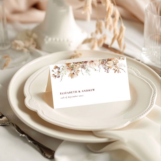 Rustic Boho Garden Flowers Wedding Plaatskaartje