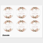 Rustic Boho Garden Flowers Wedding Ronde Sticker (Vel)