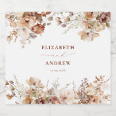 Rustic Boho Garden Flowers Wedding Sparkling Wijnetiket (Enkel label)