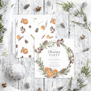 Rustic Boho gedroogd Oranje kerstfeest Kaart