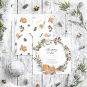 Rustic Boho gedroogd Oranje kerstfeest Kaart