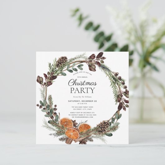 Rustic Boho gedroogd Oranje kerstfeest Kaart (Staand voorkant)