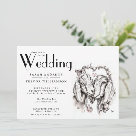 Rustic BOHO Goat Lovers  Kaart (Staand voorkant)