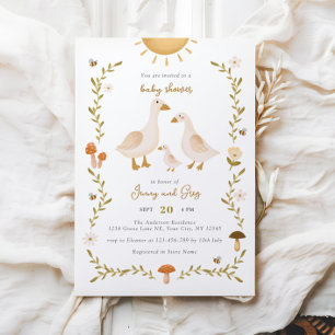 Rustic Boho Goose Baby shower Uitnodiging
