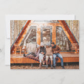 Rustic Boho Gray Stylish Botanical Photo nieuwjaar Feestdagenkaart (Achterkant)