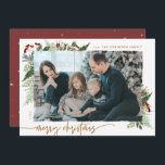 Rustic Boho Greenery Gold Dry Brush Effect Photo Feestdagenkaart<br><div class="desc">Dit neutrale model van de boho stijl kenmerkt minimale wintergroen, met droog borsteleffect fotohouder en tekst in trending boho palette kleuren. Voeg een facultatief bericht op de rug toe of verander het backerontwerp (3 beschikbare opties). SNELLE TIP: Als u de kleur van de achtergrond/het patroon/de tekst wilt wijzigen om deze...</div>