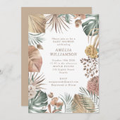 Rustic Boho Greenery Stylish Autumn Baby shower Kaart (Voorkant / Achterkant)