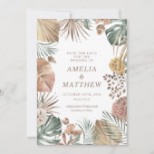 Rustic Boho Greenery Stylish Autumn Wedding Save The Date (Voorkant)