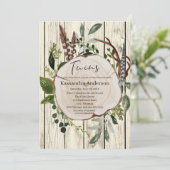 Rustic Boho Greenery Twins Baby shower Kaart (Staand voorkant)