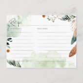 Rustic Boho Greenery Vrijgezellenfeest Recipe Briefkaart (Achterkant)