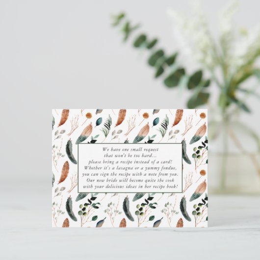 Rustic Boho Greenery Vrijgezellenfeest Recipe Briefkaart (Staand voorkant)