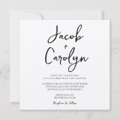 Rustic Boho Handwrited Font Square Weddenschap Kaart (Voorkant)