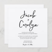 Rustic Boho Handwrited Font Square Weddenschap Kaart (Voorkant / Achterkant)