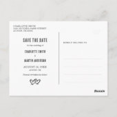 Rustic Boho Heart Paars Wedding Save the Date Briefkaart (Achterkant)
