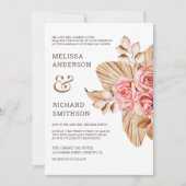 Rustic Boho heeft het Roos van het peach Kaart (Voorkant)