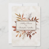 Rustic Boho Herfst Autumn Floral Wedding Kaart (Achterkant)