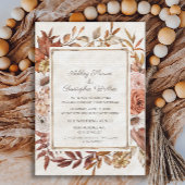 Rustic Boho Herfst Autumn Floral Wedding Kaart